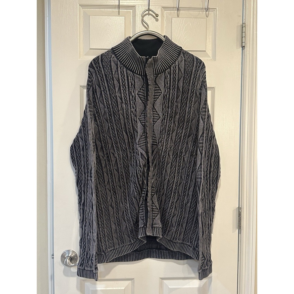 Carbon 2 Cobalt Sweater Cotton Cable‎ Knit Full Zip Cardigan Size XL